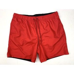 George Men's Pants Red Size XL 40-42 Swim Trunks Drawstring Pockets Mesh Lined